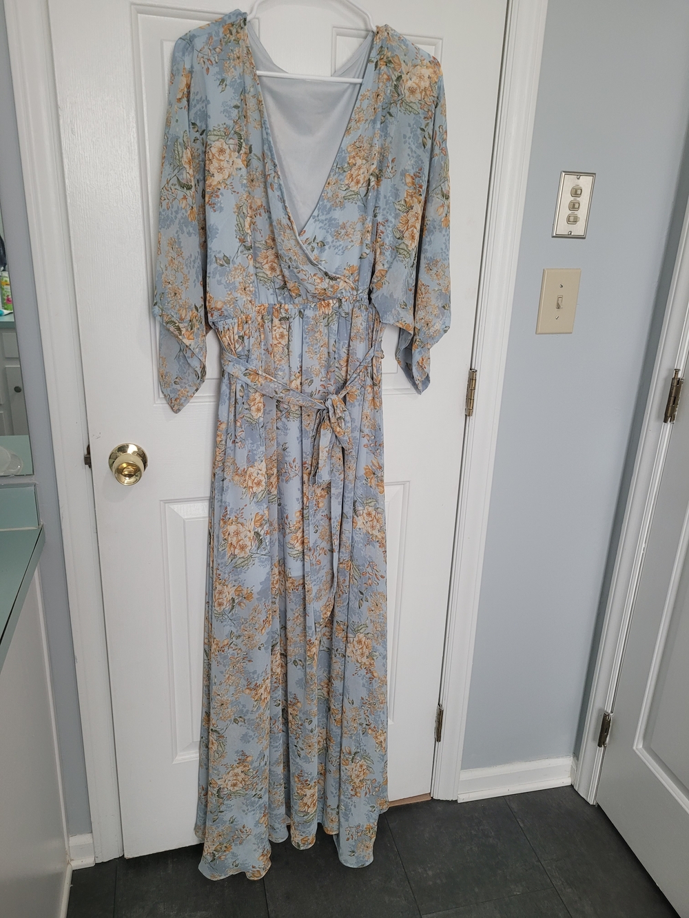 Baltic Born Light Blue Floral Kimono Dress